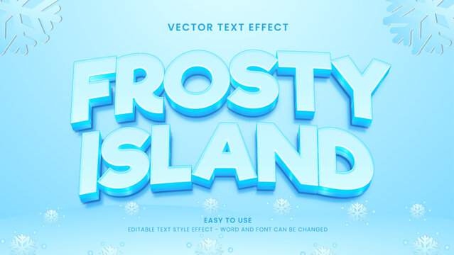 frosty island editable text effect 3d
