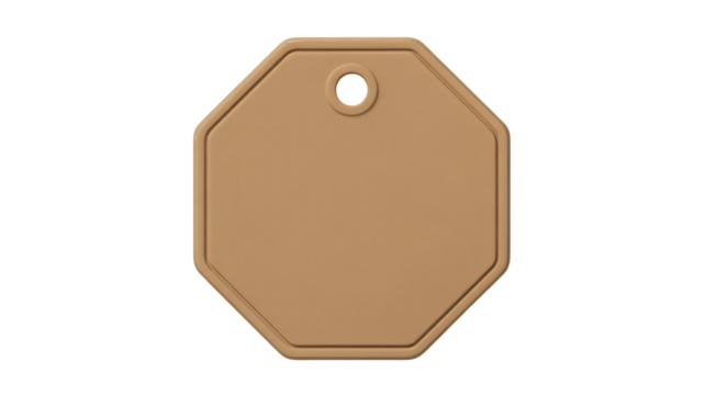 Blank octagonal tag ready for price, branding, or information, offering versatile retail and promotional use