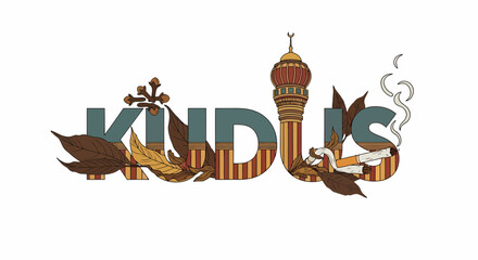 Obraz premium Illustrative depiction kudus city indonesia with culture and traditional style