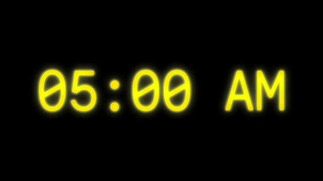 Transition of time from 12:00 AM to 12:00 PM half day cycle