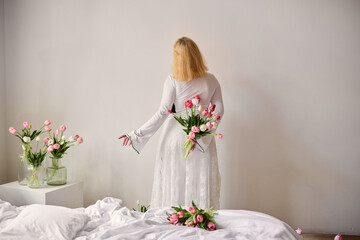 Soft lighting and gentle decor creating cozy floral presentation