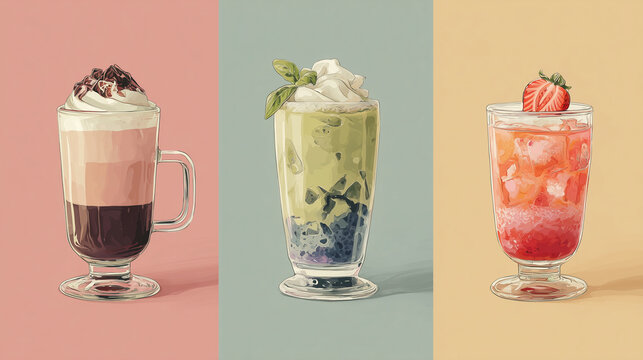 Various Caf&eacute; Drinks