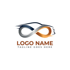 Sleek infinity car logo design symbolizing endless automotive possibilities and modern transportation solutions
