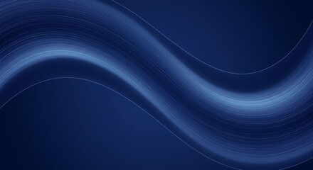 Abstract Blue Wave Flowing Background.