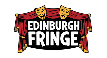 Vector illustration Edinburgh Fringe Festival logo with theatrical masks decoration