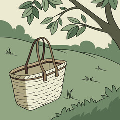 basket with leaves