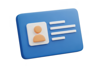 3d illustration of an identification card isolated on transparent background