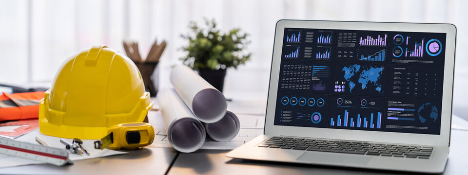 Business data dashboard provide business intelligence analytic for marketing strategy planning brisk with big data set to analyze customer demands and foreseeing business future