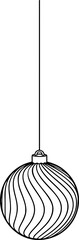 Christmas ball hanging doodle icon