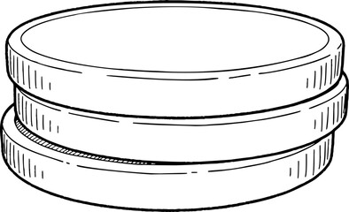 stack of coins doodle icon