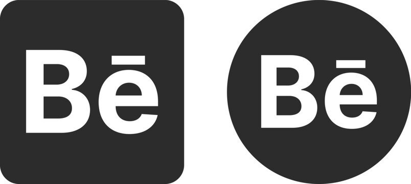 behance logo icon set. Social Media Network symbol. behance icon collection