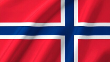 Norwegian flag with red field and Nordic blue cross—symbolizing heritage, unity, and Scandinavian strength.