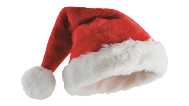 Capture festive holiday cheer with this iconic Santa hat, perfect for Christmas promotions and seasonal celebrations.