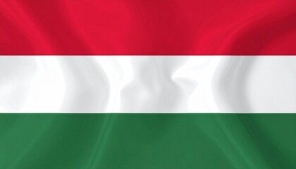 Obraz premium Hungarian flag with red, white, and green stripes—symbolizing strength, faith, and hope in motion.