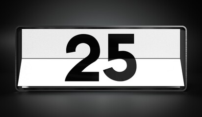 25 - calendar with day of a month - 3D illustration