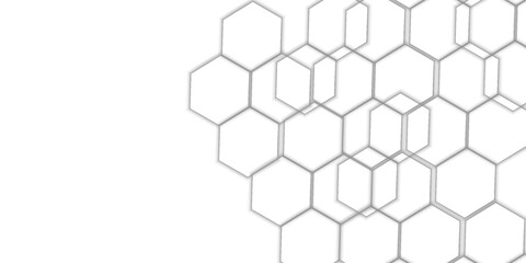 Abstract white hexagon geometric pattern background. Futuristic digital high-technology banner eps 10