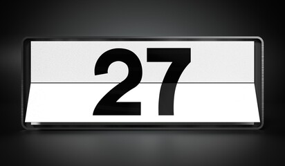 27 - calendar with day of a month - 3D illustration