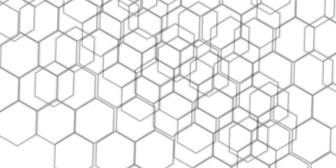 Abstract white hexagon geometric pattern background. Futuristic digital high-technology banner eps 10