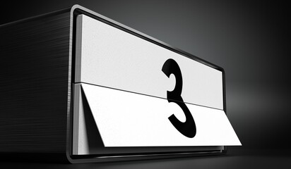 3 - calendar with day of a month - 3D illustration