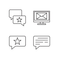 Outline Icons for Mail Star Favorite and Message Chat