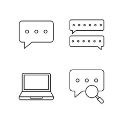 Thin Line Icons for Search Password Laptop Chat Privacy