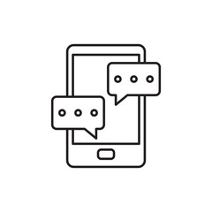 Mobile Phone Chat Message Outline Icon