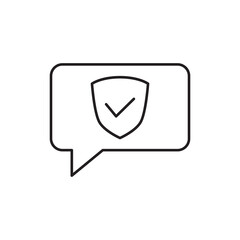 Secure Protected Chat Message Outline Icon