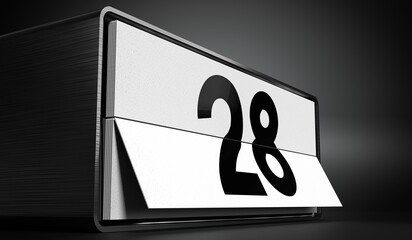 28 - calendar with day of a month - 3D illustration