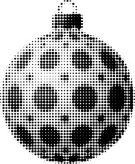 Christmas decorated ball halftone icon