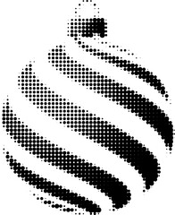 Christmas decorated wave ball halftone icon