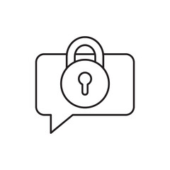 Private Locked Secure Chat Outline Icon