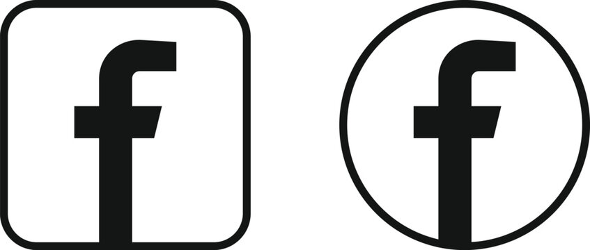 facebook logo icon set. Social Media Network symbol. Facebook icon collection