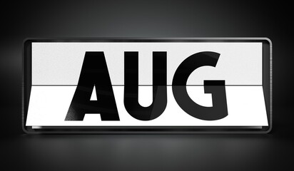 August - table calendar - 3D illustration