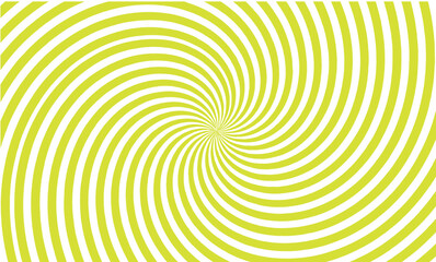 Abstract yellow and white swirling spiral pattern background with a hypnotic effect