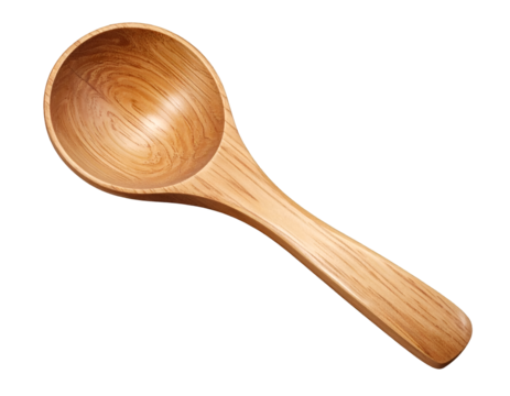 Wooden spoon isolated on transparent background