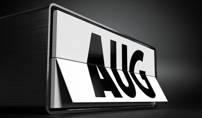 Obraz premium August - table calendar - 3D illustration
