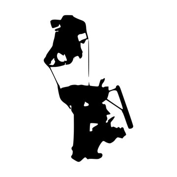 Macau silhouette map. Macau map vector. Macau map on white background