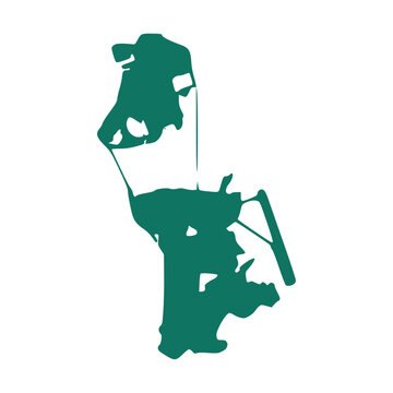 Macau green map. Macau map vector. Macau map on white background