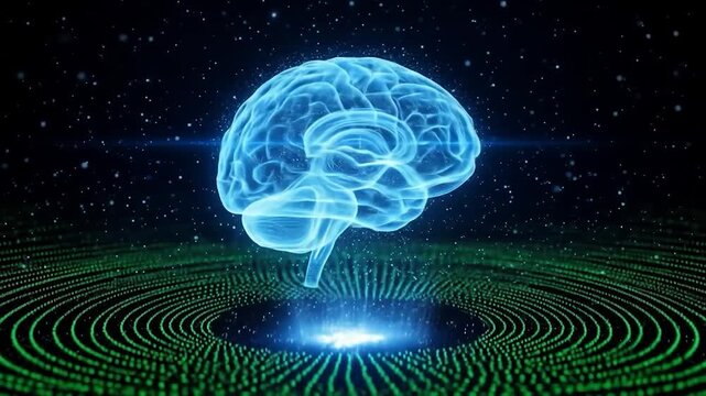 Brainwave Technology - Digital Brain Interface and Neural Network Connection.
