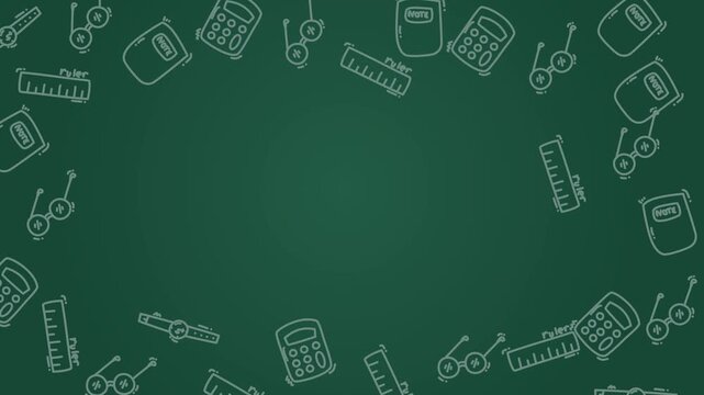 back to school patten background with white school supply doodles. Great for back to school designs, educational materials, and stationery products. Perfect for schoolthemed graphics.