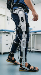 Innovative wearable exoskeleton device assisting rehabilitation therapy for mobility improvement in medical clinical environment