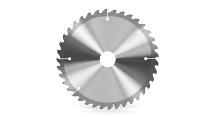 Precision circular saw blade with sharp teeth, a high-quality cutting tool essential for industrial woodworking, carpentry, and construction projects, isolated