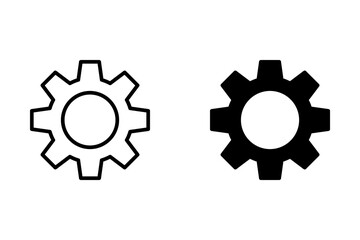 Gear icon set. Gear Settings symbol, cogwheel. Functions symbol. Settings icon vector Illustration.	