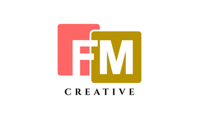 Unique FM Letter Logo Design Template