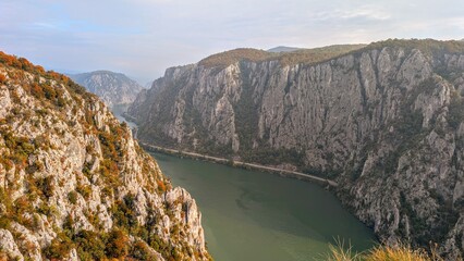 Naklejka premium View of the Danube river in autumn