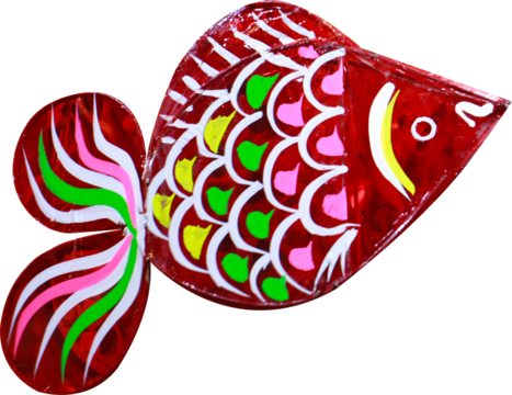 Fish lantern on transparent background.