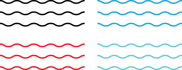 waterway icon. Water transportation symbols. River route and canal sign. River Flow and Route Icons
