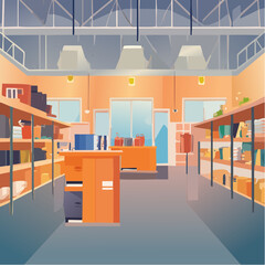 Interior of a hardware store  - 2D vector in cartoon animation style