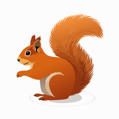 2D animation style Squirrel isolated on white