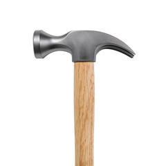 Hammer Resting Upright on a Wooden Surface With a Clean Background